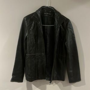 Black leather jacket